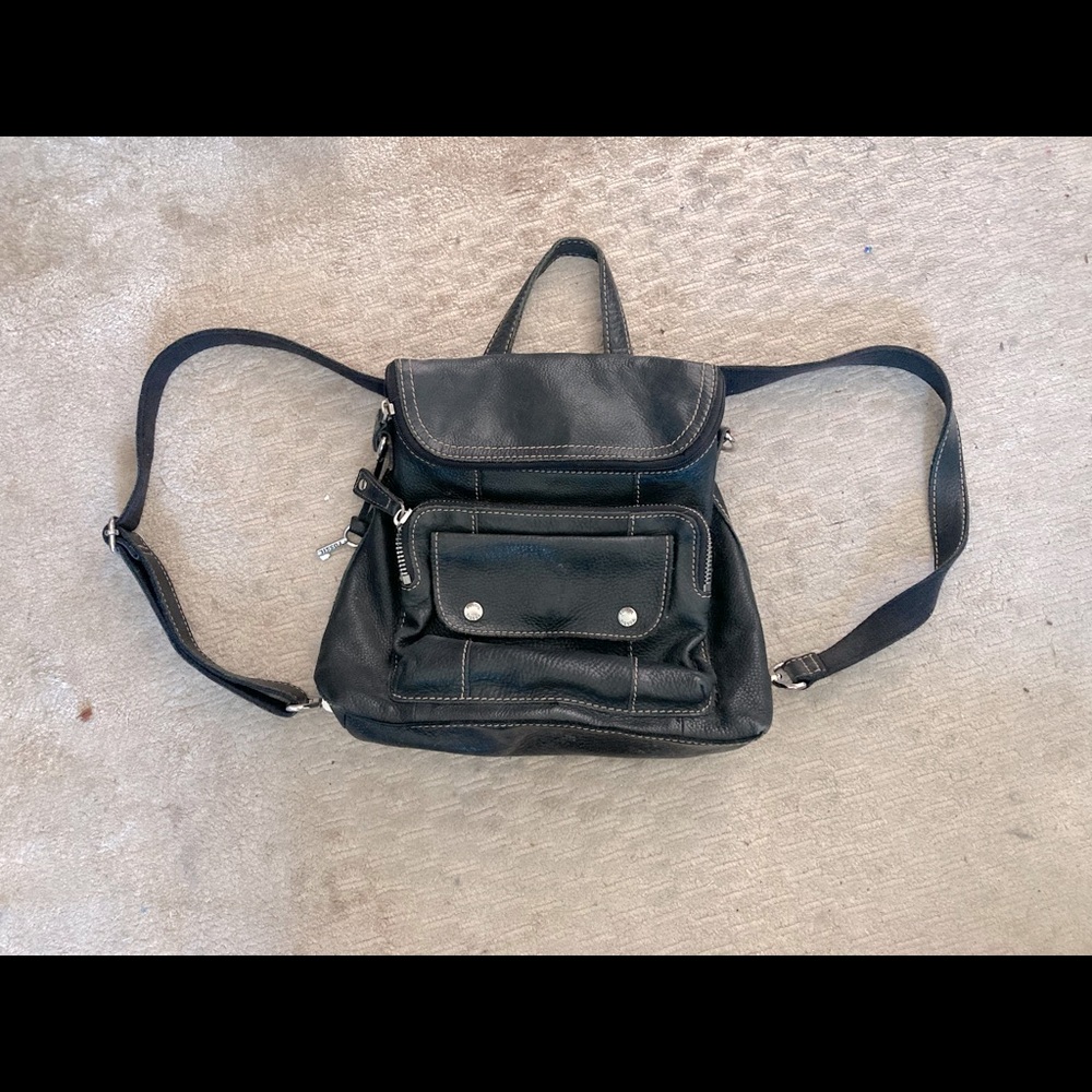 Vintage Fossil Leather Backpack